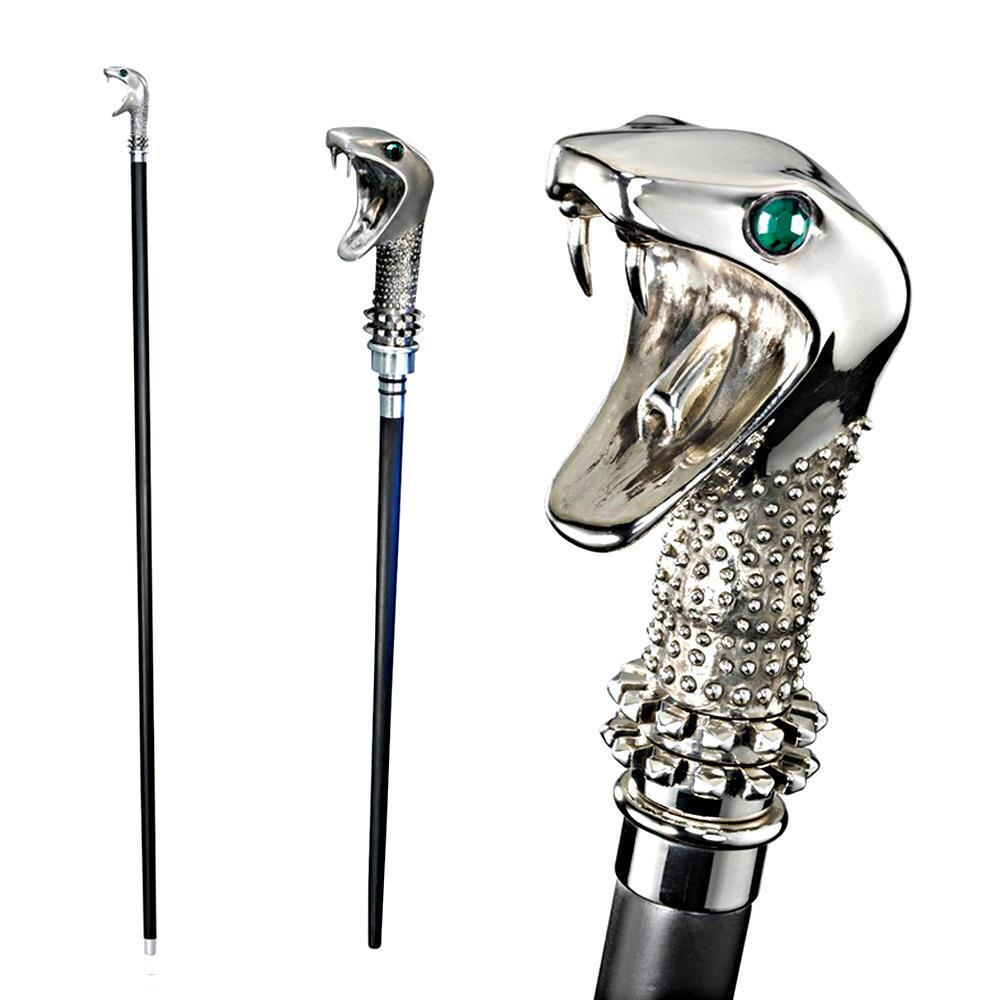 Lucius malfoys walking stick wand, black with a metal snake head