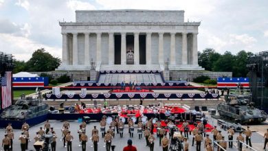Independence day preparations at lincoln memorial 2019