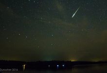 meteor streaking through the sky